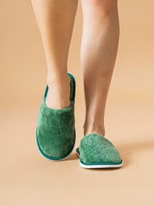 Тапочки домашние женские из велсофта ИвШуз, малахит — фото 4