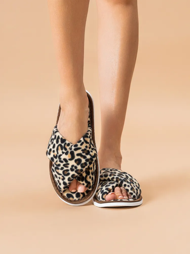 Тапочки домашние женские ИвШуз, С-6ЖВК-МР, леопард