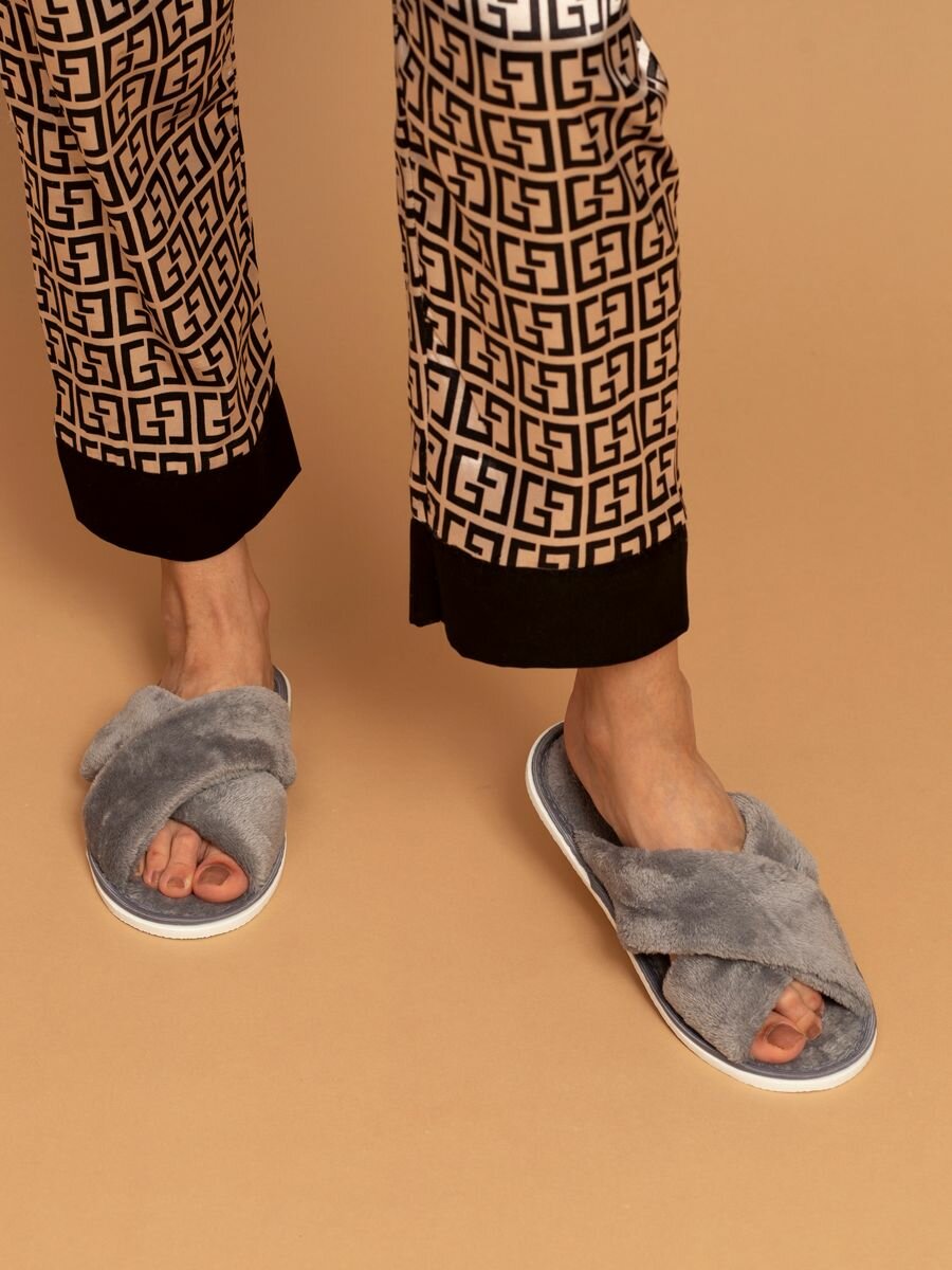 Тапочки домашние женские ИвШуз, С-6ЖВК-МР, серый — фото 2
