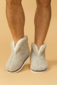 Чуни домашние мужские из искусственного меха Ившуз, пепельно-серые — фото 4
