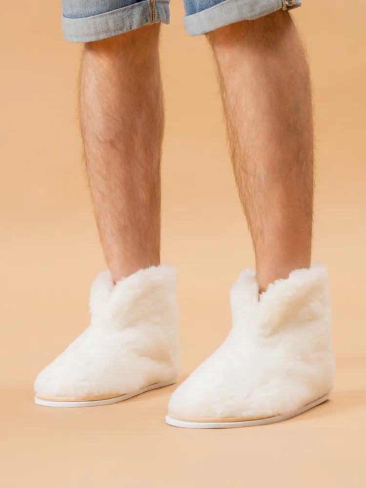 Чуни зимние домашние мужские ИвШуз, белые